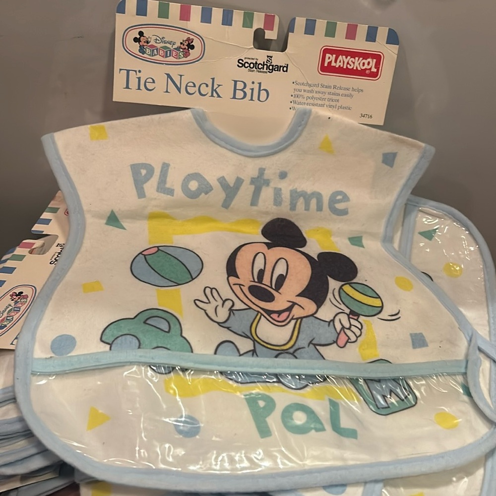 Vintage Mickey Mouse play school feeding bibs